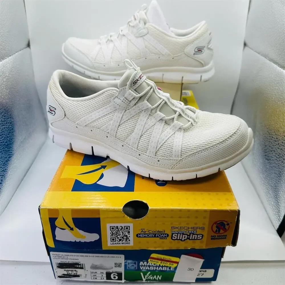 Skechers Hands Free Slip-Ins White Walking Sneakers | Women's Size 7 US | EUC
